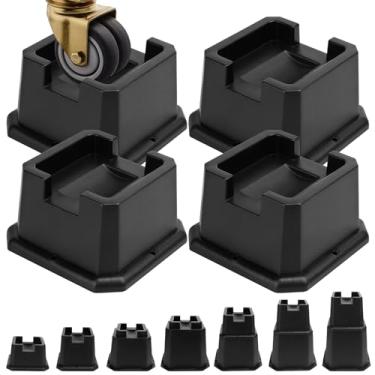 Imagem de MCXYEM Elevação ajustável para móveis de cama elevações em alturas elevadores resistentes para postes e rodas de móveis sofá cama sofá cadeira mesa (roda fixa 5 cm (conjunto de 4))