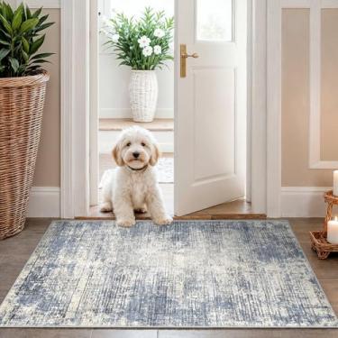 Imagem de Tapete de entrada lavável 5 x 7 cm: tapetes de cozinha abstratos pequenos para entrada de banheiro interno tapete antiderrapante com suporte de borracha tapete macio ultra fino para quarto área de