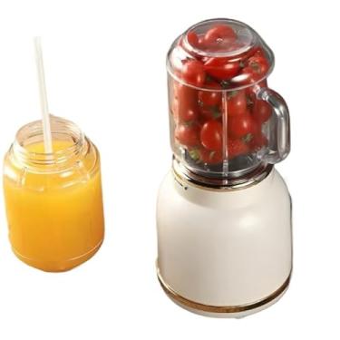 Imagem de Mini Juicer Liquidificador Portátil 500ml + 450ml com 10 Lâminas Inox, Tampa, Canudo e Copo Recarregável(Azul escuro)