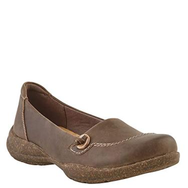 Imagem de Clarks Mocassim feminino Roseville Sky, Couro castanho escuro, 6 Wide