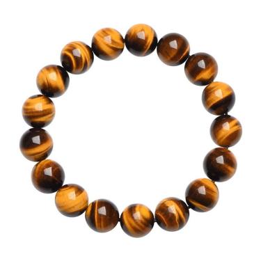 Imagem de Pulseiras de miçangas, olho de tigre amarelo natural para homens e mulheres