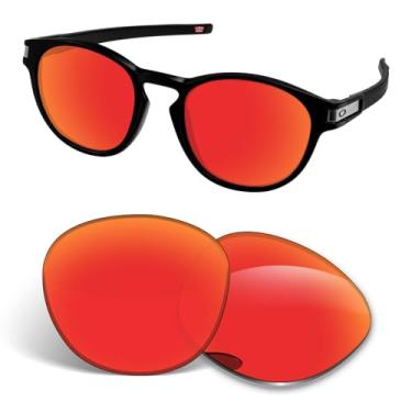 Imagem de Lentes de substituição de 1,5 mm compatíveis com óculos de sol Oakley Latch OO9265 53 mm, resistente a arranhões e impactos - laranja vermelho polarizado