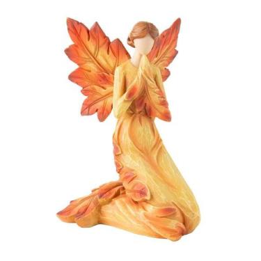 Imagem de Escultura de anjo de outono em resina de decoração de jardim 10 cm - y