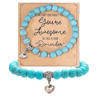 Imagem de Afcrho Pulseiras para meninas adolescentes presentes na moda crianças volta às aulas estudantes pulseira boho formatura ideias para meninas adolescentes 7 8 10 12 13 14 16 18 aniversário Páscoa meias