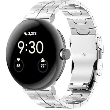 Imagem de NeXStrix Pulseira de relógio de titânio compatível com Google Pixel Watch 3 de 45 mm, pulseira de metal de titânio para Pixel Watch 3/2/1 de 41 mm, acessório de substituição para homens e mulheres