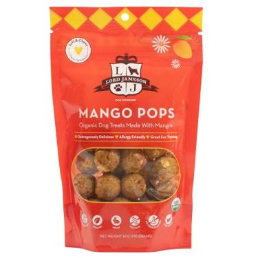 Imagem de Lord Jameson Mango Pops Soft & Chewy Certified Organic Dog Treats - Rico em vitaminas e densos em nutrientes - Não assa, à base de plantas, sem glúten, sem conservantes - Todas as fases da vida