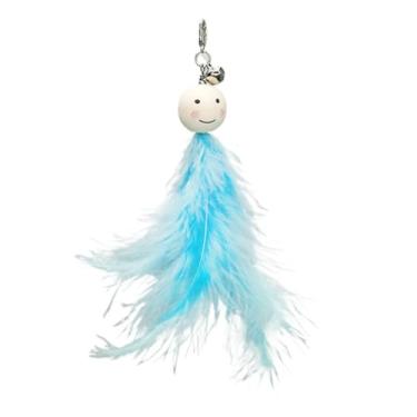 Imagem de Luzhengyang Recargas de varinha Feather Cat Teaser – Cabeças inspiradas em pássaros naturais, acessórios de brinquedo de gato para brincadeiras interativas (pacote com 5) (boneca ensolarada – azul