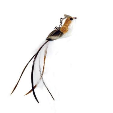 Imagem de Luzhengyang Recargas de varinha Feather Cat Teaser – Cabeças inspiradas em pássaros naturais, acessórios de brinquedo de gato para brincadeiras interativas (pacote com 5) (refil de lianque marrom)