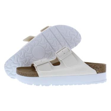 Imagem de Birkenstock Sandália plataforma feminina Papillio By Birkenstock Arizona – Sandália vegana, Casca de ovo, 10-10.5 Narrow