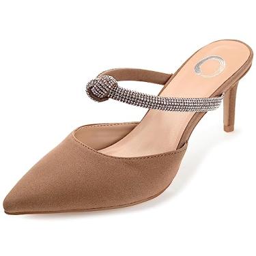 Imagem de Journee Collection Womens Lunna Wide Width Mules Mid Stiletto Pointed Toe Pumps Brown 8 Wide Womens US