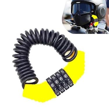 Imagem de Dogary Trava de capacete de motocicleta, cadeado de combinação de corrente retrátil com senha de 4 dígitos, acessório antifurto retrátil portátil para carrinho de bebê, universal para a maioria das
