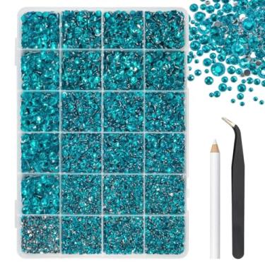 Imagem de 2 mm, 3 mm, 4 mm, 5 mm, 6 mm, resina de cristal azul petróleo, strass plano para artesanato deslumbrante, pedras planas, diamantes, pingentes para unhas, copos, garrafas, artesanato, roupas, sapatos