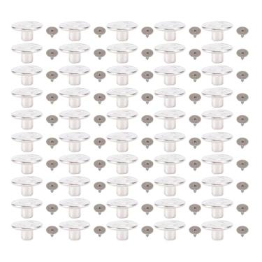 Imagem de Calças Botões Parafuso Combo Rosca Rebite 50 Conjuntos 17mm Tampa Redonda de Aço Inoxidável Botões de Substituição Pontiagudos para Jaquetas Jeans Tamanho de Cintura Ajustável