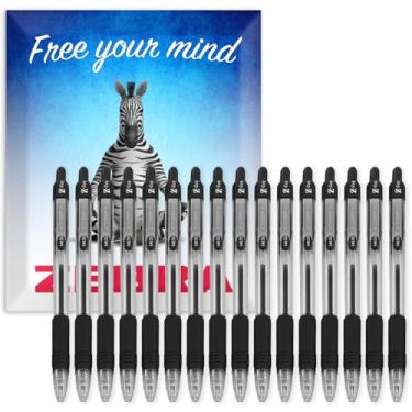 Imagem de Zebra Pen Canetas esferográficas retráteis Z-Grip - ponta de 1,0 mm - pacote com 16 - em caixa de presente de papelão - escola, escrita, trabalho, escritório (preto)