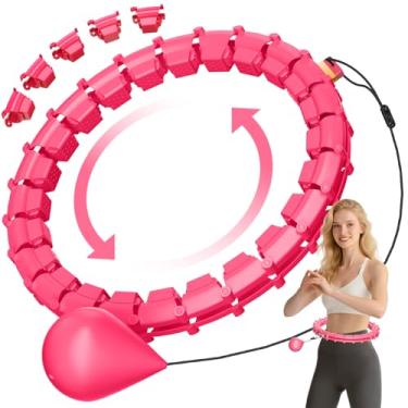 Imagem de HCOIW Argolas removíveis Hula Infinity Fitness Plus Size Silent Weighted Hula 165 cm 32 nós, Smart Noiseless Infinity Hula para mulheres, cintura 2 em 1 e equipamento de treino em casa abdominal