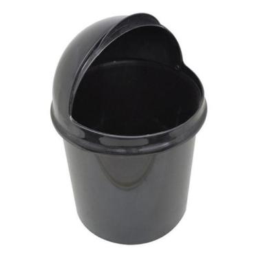 Imagem de Lixeira Preta 4,1L Retrátil Cozinha Escritório Plasvale, 4.1 l, Preta,