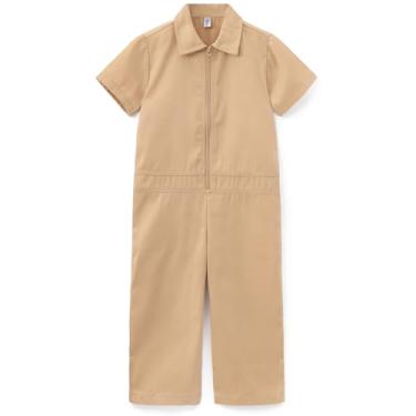 Imagem de GRANDWISH Macacão infantil para meninos e meninas, traje de caldeira de mecânico, macacão cáqui 3T