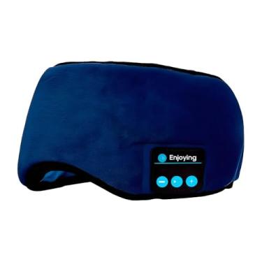 Imagem de Máscara de Dormir Bluetooth com Fones de Ouvido Integrados - Tapa Olho para Sono Tranquilo e Relaxante sem Fios (Azul)