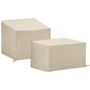 Imagem de Crosley Furniture Capas de móveis de pátio, à prova d'água, conjunto de capas de 2 peças para cadeira e mesa/otomano, marrom