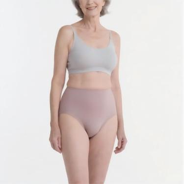Imagem de Roupa íntima feminina de cintura alta para incontinência, acabamento fosco, livre de produtos químicos, proteção desodorizante para vazamento da bexiga (rosa, 2GG)
