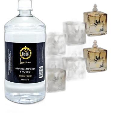 Imagem de Kit 6 Lamparinas Decorativa Quatro Estações + 1L De Fluido - Velas bis