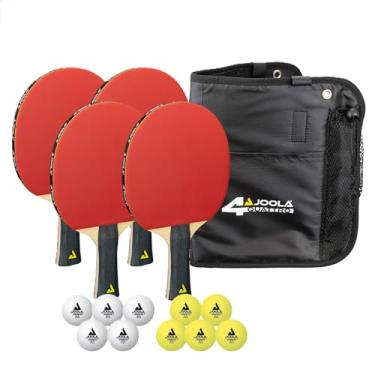 Imagem de JOOLA Conjunto de tênis de mesa Quattro – 4 tacos de tênis de mesa + 10 bolas de tênis de mesa + bolsa