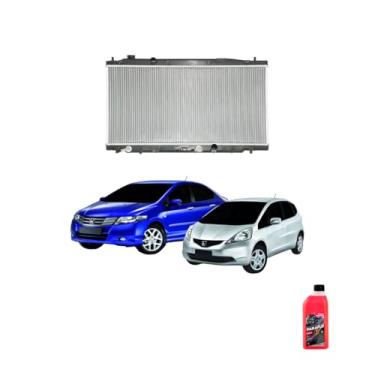 Imagem de Kit Radiador Honda City/Fit 1.4/1.5 16V 09/13 com Aditivo Paraflu Rosa 1L