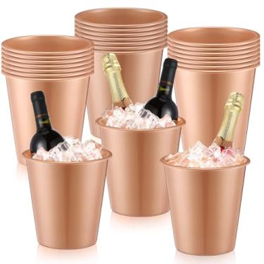 Imagem de Layhit 24 pacotes de baldes de gelo de plástico para festas, balde de vinho de 3 litros, suporte de gelo portátil, refrigerador de vinho descartável para festa de casamento, bebida, champanhe