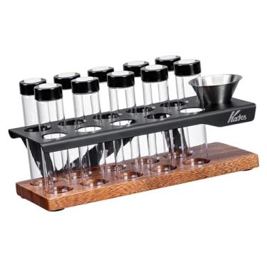 Imagem de ＫＬＫＣＭＳ Suporte para Grãos de Café em Tubo de Vidro, Expositor e Recipiente de Armazenamento Selado, Acessórios para 10 Tubos de Vidro.