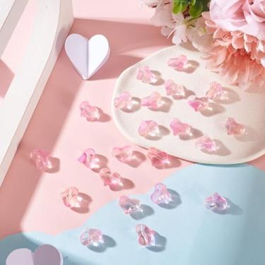 Imagem de 30 peças de contas de cristal de coração amor coração contas espaçadoras de vidro 14 mm rosa tema dos namorados contas soltas para fazer joias faça você mesmo, pulseiras, colares, miçangas