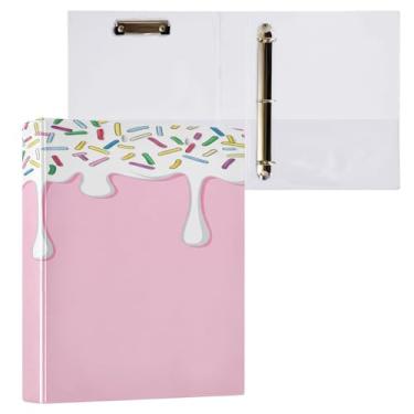 Imagem de Blueangle Fichário de 3 anéis com 3 anéis com prancheta e 2 bolsos - Organizador de documentos decorativos de 3 cm para escritório, suprimentos de reunião (788)