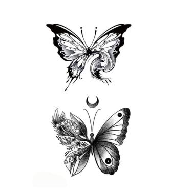 Imagem de Tatoo Temporária Fantasia Dupla Borboleta Mini Lua