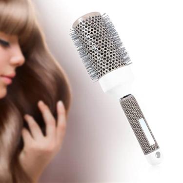 Imagem de Generic Escovas de Barbeiro para Salão de Beleza Pente Redondo de Ferro Cerâmico Resistente a Altas Temperaturas, Alça Antiderrapante Dentes de Nylon Flexíveis Aumentam a Resiliência do Cabelo para Cabeleireiros Estilistas Profissionais (#05)