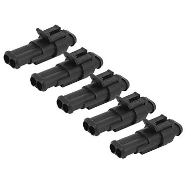 Imagem de YWBL-WH Plugue de Conector Automático, Conector à Prova d'água de 2 Pinos, de Fio Elétrico para Carro, Materiais ABS + Silicone, 10 Conjuntos para Motocicletas, Scooters, Carros, Caminhões, Navios,