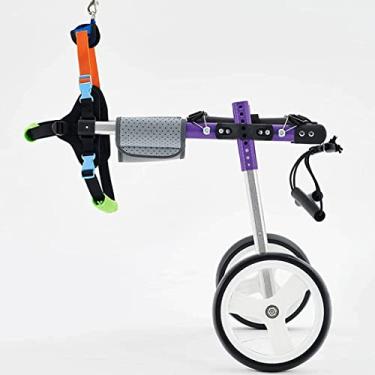 Imagem de PUJPOQRP Cadeira de rodas para cães com pernas traseiras paralisadas para pessoas com deficiência Assisted Walk Car Walking Scooter Carrinho de estimação de alumínio ajustável para deficientes pernas