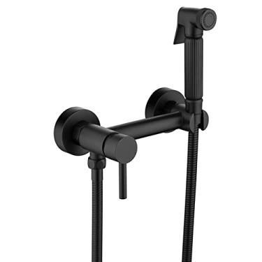 Imagem de uhyOHF Pulverizador de bidê portátil para vaso sanitário latão conjunto de pulverizador de fraldas de pano de banheiro com água fria e quente, kit de pulverizador de bidê de banheiro montado na parede