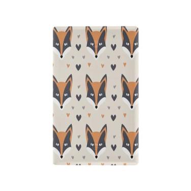 Imagem de Wassud Placa de cobertura para interruptor de luz, 1 capa de tomada em branco, placa de parede, padrão de raposa, decoração de casa, sala de estar, quarto, decoração