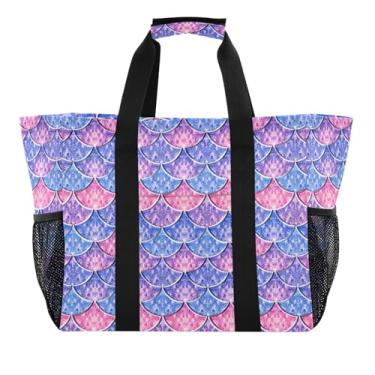 Imagem de Wassud Sacolas reutilizáveis de mercearia, balança, grande, bolsa organizadora de lona à prova d'água para praia, piquenique, lavanderia, viagem