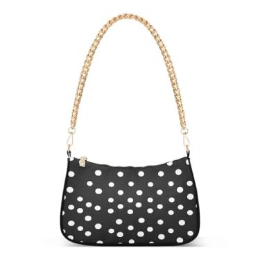 Imagem de CEBUGI Bolsa tiracolo feminina bolsa de ombro preta e branca bolsa clutch elegante com alça de corrente
