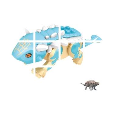 Imagem de Blocos De Montar De Dinossauros Jurássicos: Velociraptor, Triceratops,