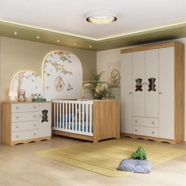 Imagem de Quarto de Bebê Completo com Berço Americano 3 em 1 Doçura Multimóveis 