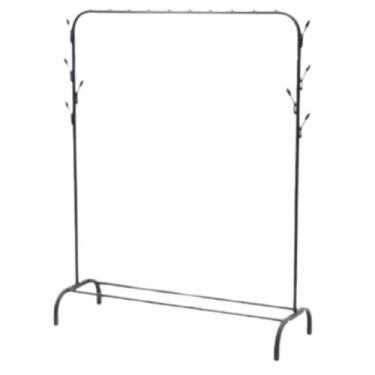 Imagem de Arara Cabideiro De Roupas Organizador Em Aço Com Sapateira Cor:Preto -