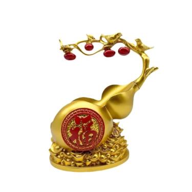 Imagem de Bothyi Adega em forma de cabaça, decorativa, em resina, peça criativa para decoração de casa, suporte individual para vinho, ideal para bar, escritório, Ouro