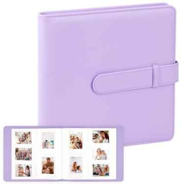 Imagem de Álbum de fotos 360 com bolsos para câmera instantânea Fujifilm Instax Mini 12 11 9 8+8 90 40 EVO, para câmeras instantâneas Polaroid Snap/SocialMatic e impressora instantânea Zip (Roxo)
