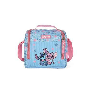 Imagem de Lancheira Escolar Luxcel Stitch Angel Abraço Rosa