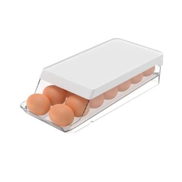 Imagem de Porta Ovos Roll Branco para Geladeira com Tampa Capacidade para 14 Unidades