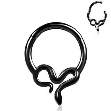 Imagem de DOEARKO Anéis de septo 16G 8 mm de aço inoxidável de alto polimento, hipoalergênicos, argolas clicker para mulheres e homens, joias modernas para piercing de nariz, 8MM, Aço inoxidável, Sem Pedra