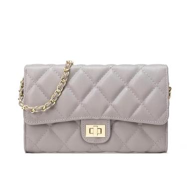 Imagem de Bolsas pequenas femininas acolchoadas transversais femininas modernas bolsas de ombro acolchoadas femininas, Cinza, Moda moderna