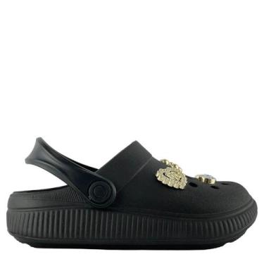 Imagem de Sandália Infantil Menina Molekinha Com Acessórios, Preto, 35/6