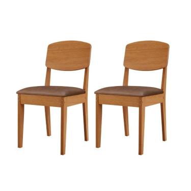 Imagem de Conjunto Com 2 Cadeiras MDF Copper Para Sala De Jantar Moderna Tork/Naturale